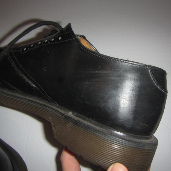 Vintage 80s Solovair Dr Martens Black Leather L503 Brogue Derby UK 11 N US 12 main image 8